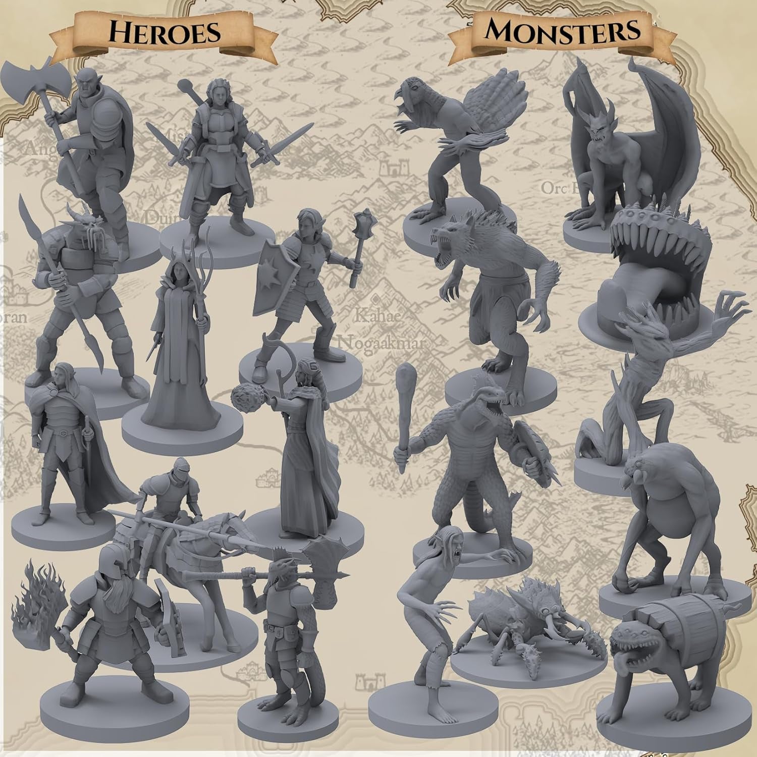 101 Unique Miniatures - Mythical Heroes Complete Edition - Suitable Size for DND