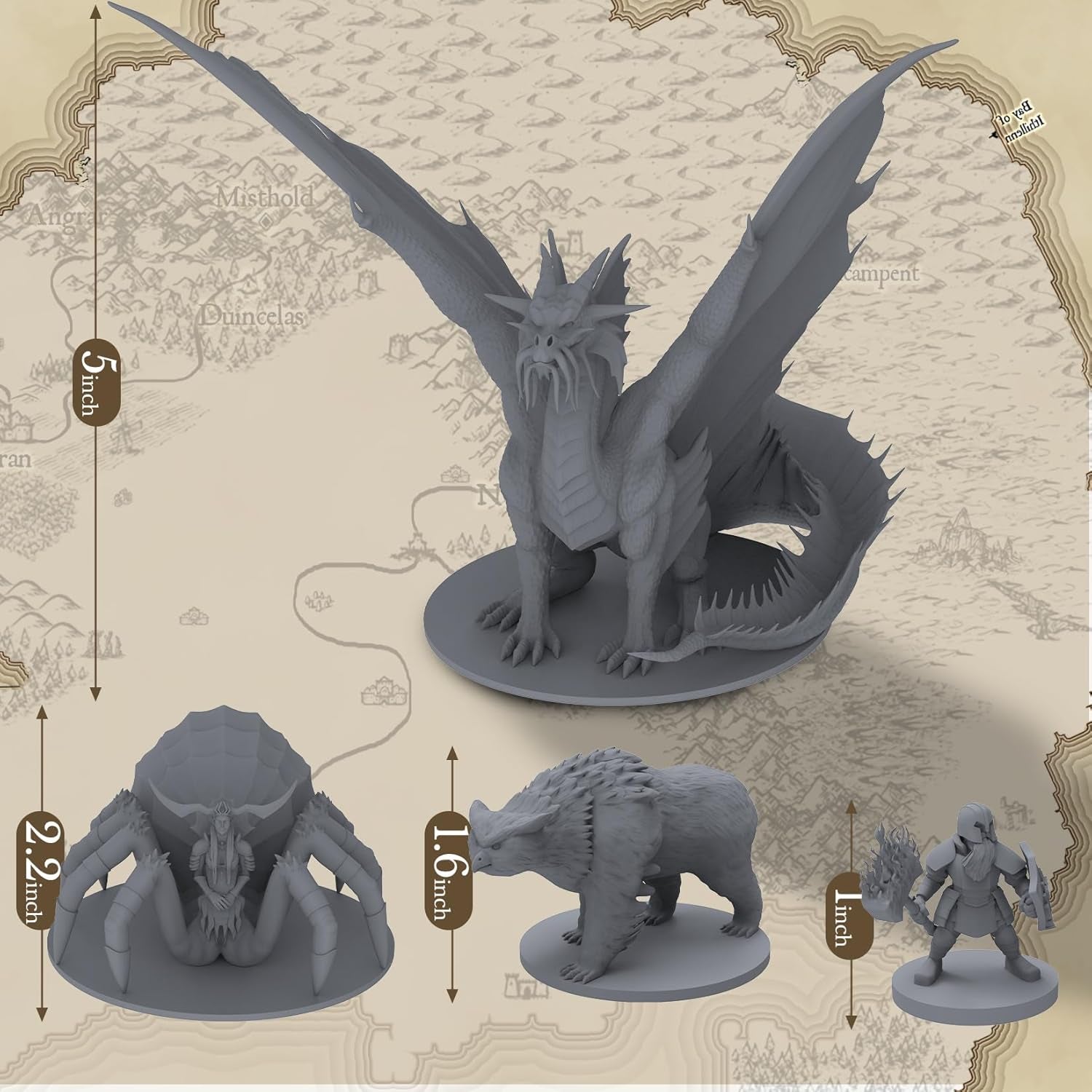 101 Unique Miniatures - Mythical Heroes Complete Edition - Suitable Size for DND