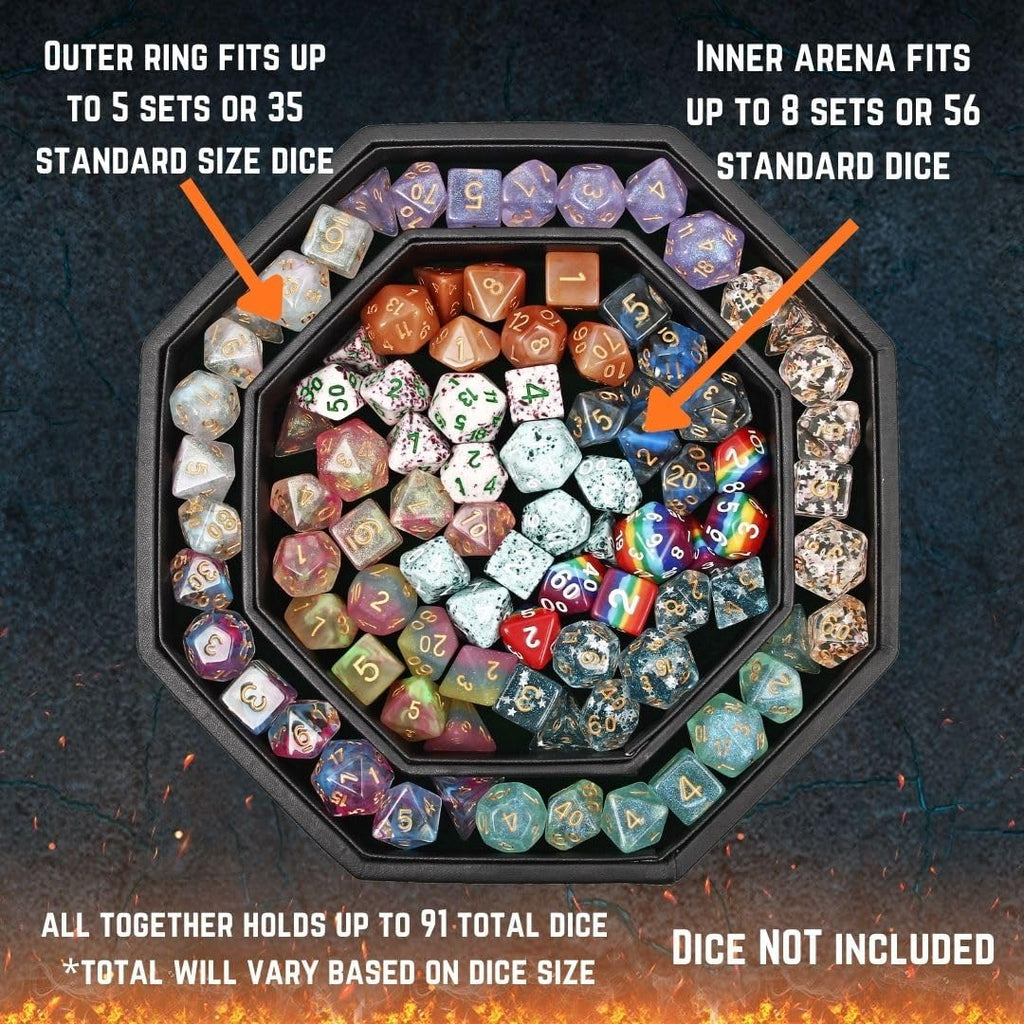 Dice Arena Rolling Tray and Storage Compatible with Any Dice Game, D&D and RPG Gaming
