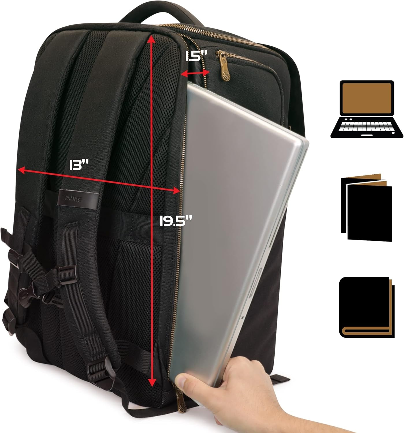 Dnd Backpack - RPG DM Bag for Dungeons and Dragons - Travel Dnd Bag Organizer Fits 6-8 Books Upright, 18" Laptop/Dm Screen Slot, Miniature Storage Foam Trays, Accessories Pockets, Map Strap