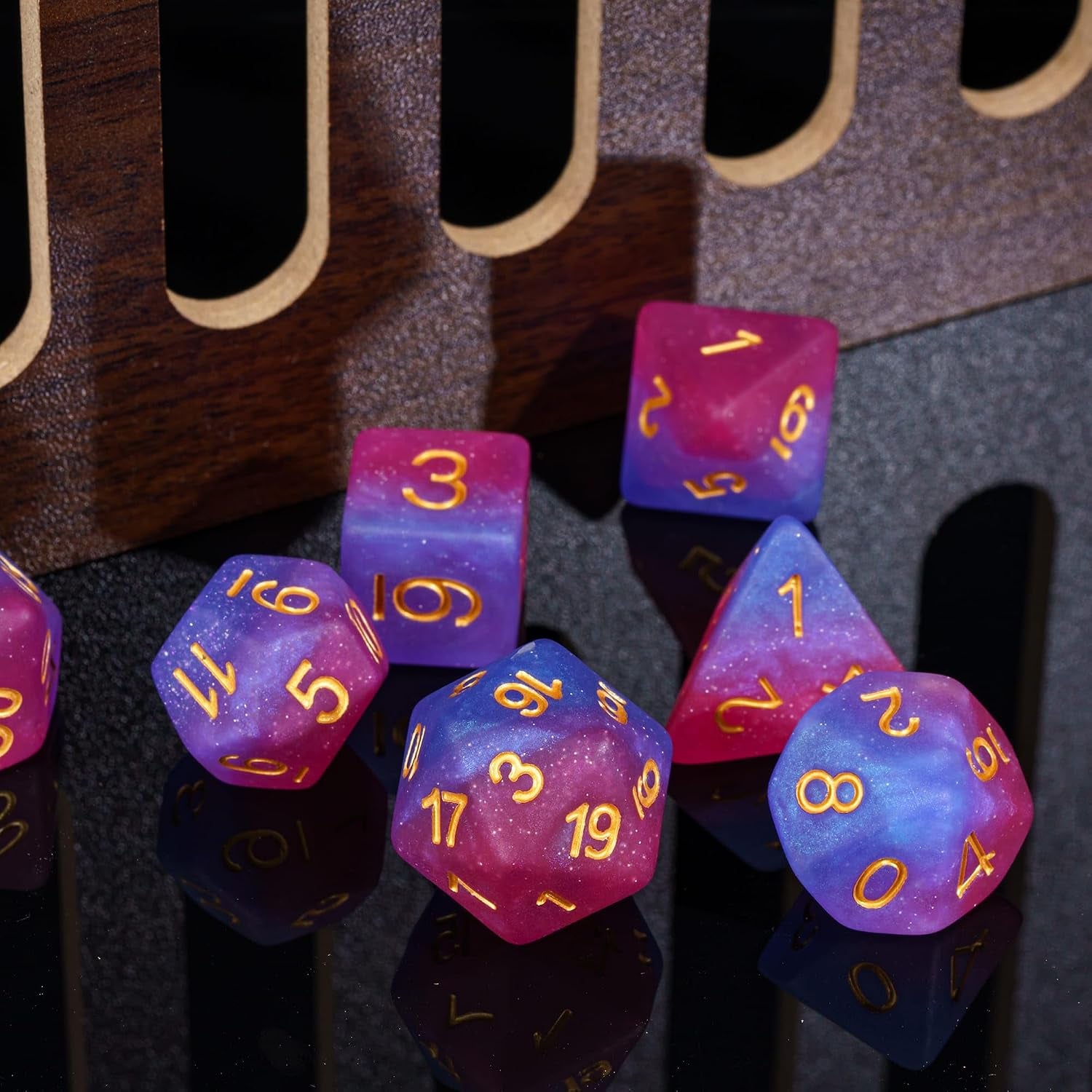 7PCS DND Dice Bisexual-Pride Polyhedral Dice Set D&D Homosexual Flag for RPG and Other Tabletop Games(Matte)