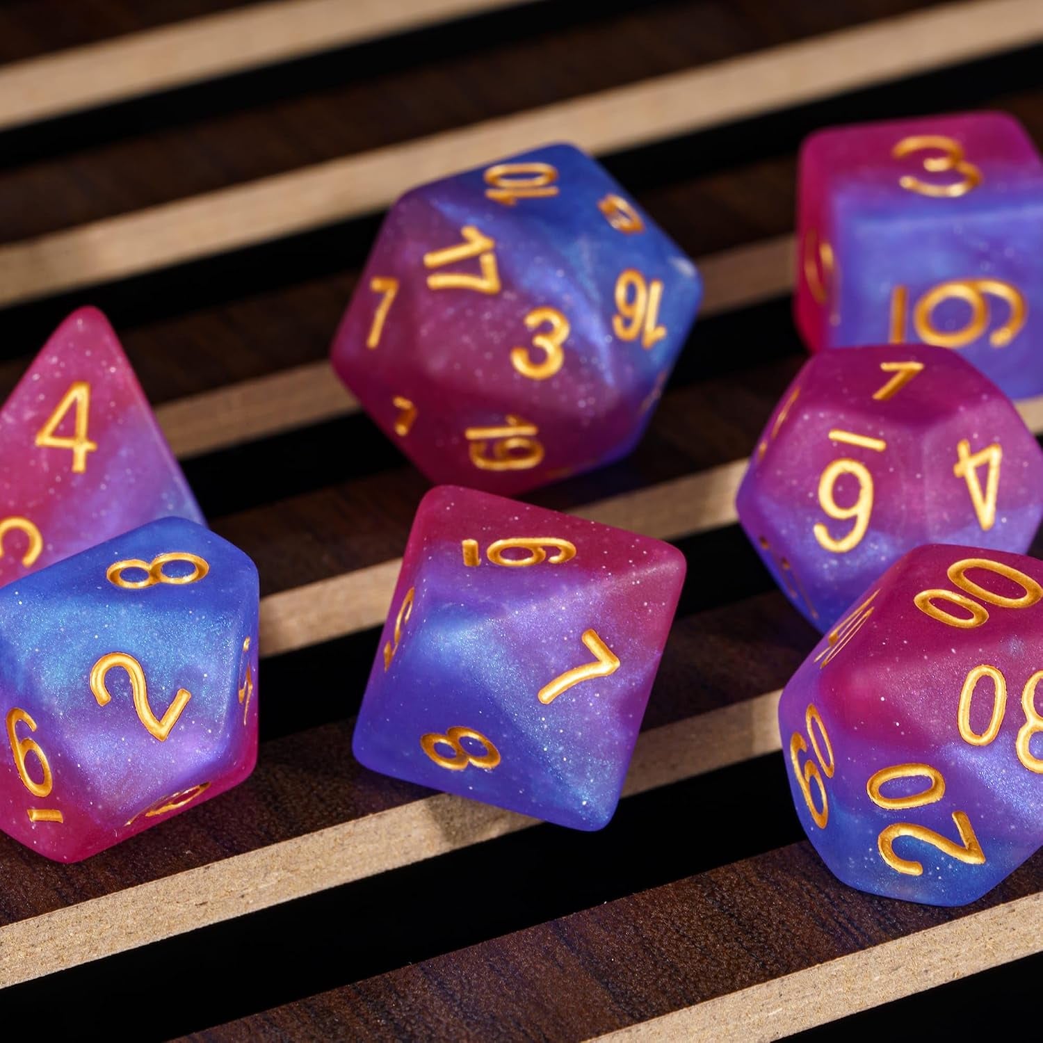 7PCS DND Dice Bisexual-Pride Polyhedral Dice Set D&D Homosexual Flag for RPG and Other Tabletop Games(Matte)