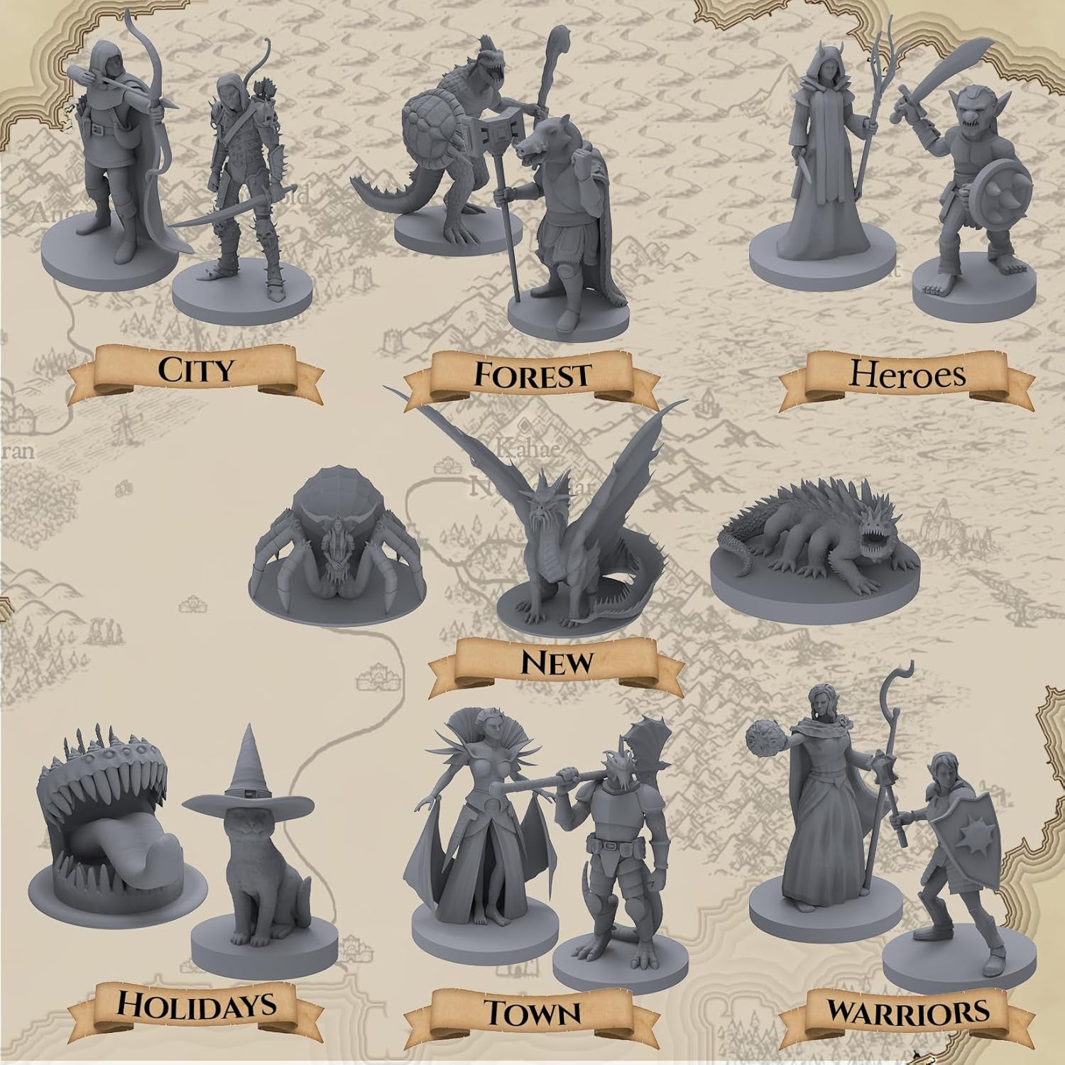 101 Unique Miniatures - Mythical Heroes Complete Edition - Suitable Size for DND