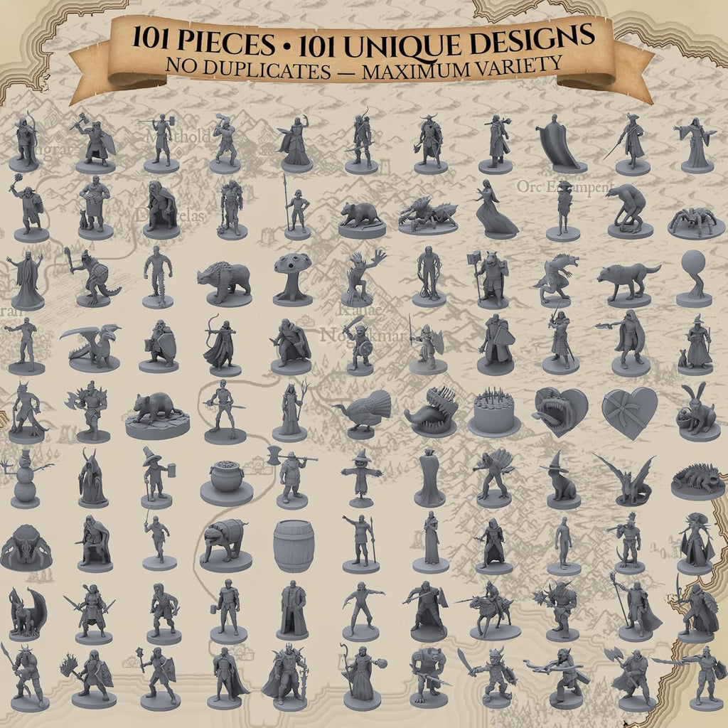 101 Unique Miniatures - Mythical Heroes Complete Edition - Suitable Size for DND