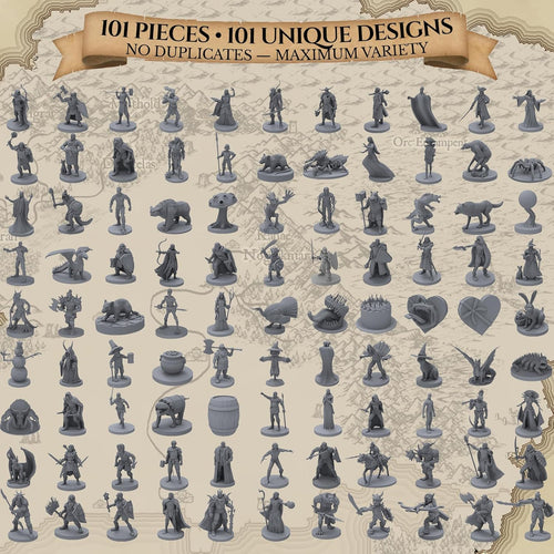 101 Unique Miniatures - Mythical Heroes Complete Edition - Suitable Size for DND