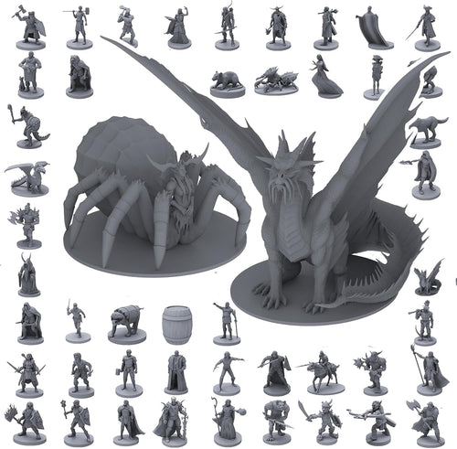 101 Unique Miniatures - Mythical Heroes Complete Edition - Suitable Size for DND