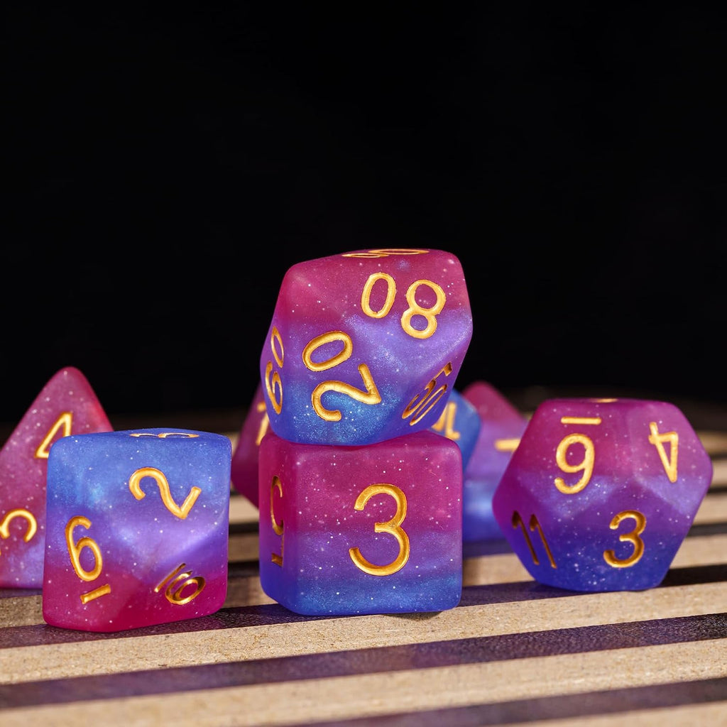 7PCS DND Dice Bisexual-Pride Polyhedral Dice Set D&D Homosexual Flag for RPG and Other Tabletop Games(Matte)