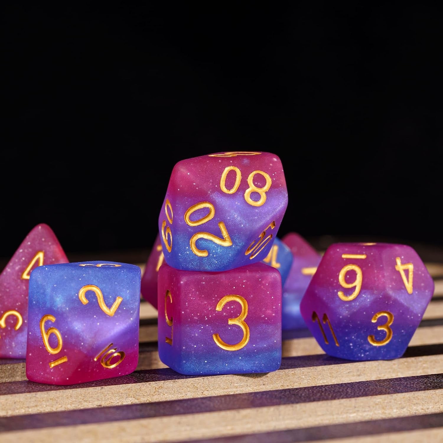 7PCS DND Dice Bisexual-Pride Polyhedral Dice Set D&D Homosexual Flag for RPG and Other Tabletop Games(Matte)