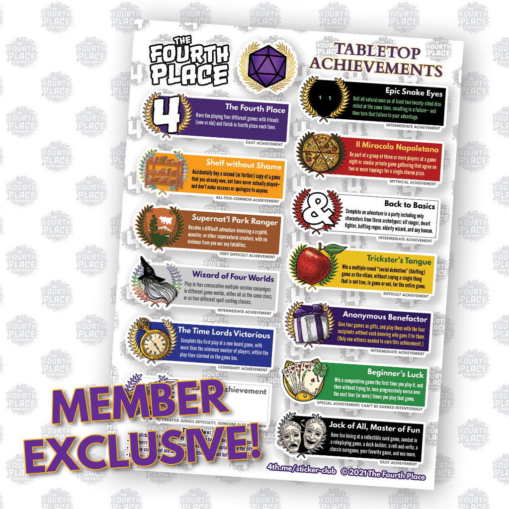 Tabletop Achievements Stickers
